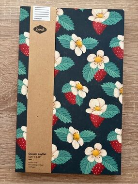 Denik Strawberry Lined Notebook - Lay Flat Design